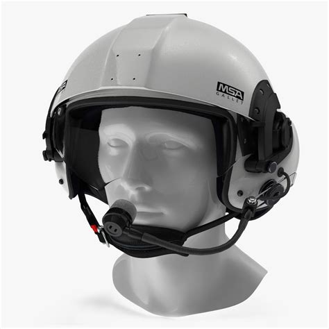 Helicopter Pilot Helmet LH350 White 3D Model $79 - .3ds .blend .c4d ...