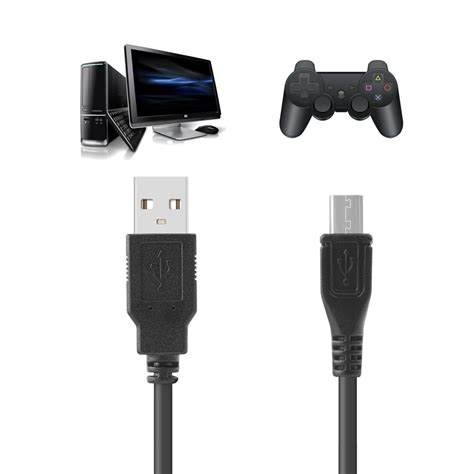 2020 Black 3M/10Ft Micro USB Game Controller Adapter Play And Charge Cable For PS4 XBOX ONE EGS ...