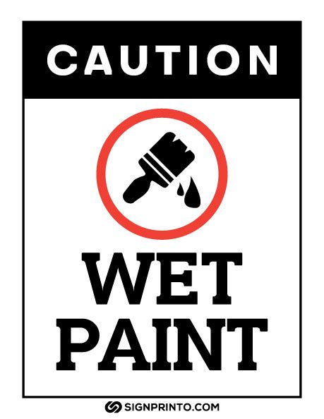 Caution wet paint sign [ printable PDF ] - Free Printable Sign Designs | Painted signs ...