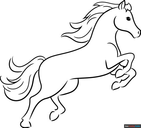 How to Draw a Horse Outline - Really Easy Drawing Tutorial