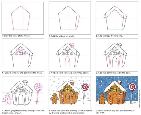 Easy How to Draw a Gingerbread House Tutorial Video and Gingerbread House Coloring Page | Kids ...