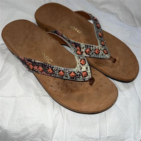 Vionic Floriana Snake Flip Flops Thongs Sandals Wome… - Gem