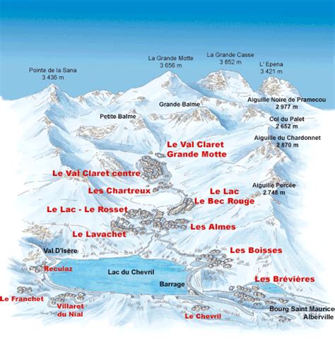 Tignes Ski & Snowboard Resort Map