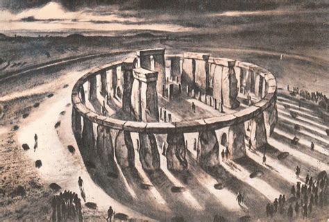 Postcard early artist rendering of Stonehenge | Stonehenge, Ancient origins, Prehistoric