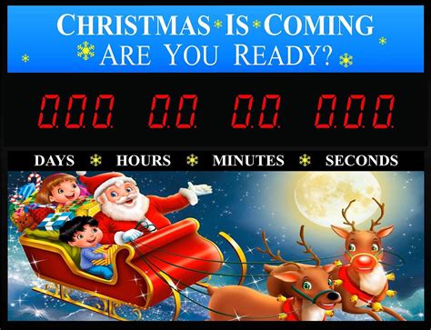 Christmas Countdown Clock, 23" x 17" x 2", Red/Blue | Christmas countdown, Countdown clock ...