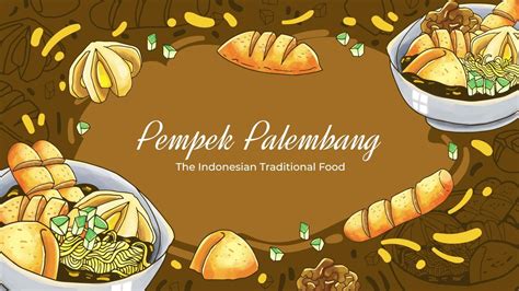 Hand Drawn Pempek Palembang The Indonesian Traditional Food Background 17166686 Vector Art at ...