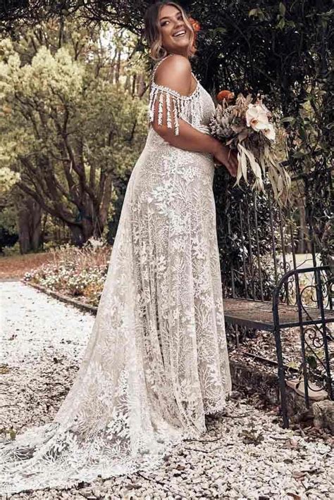 Boho Shoulder Off Dress Design #laceweddingdress #weddingguestdress ...