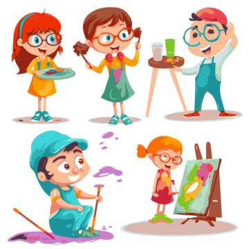 Process Clipart Colorful Cartoon Kids Painting Vector, Process, Clipart, Cartoon PNG and Vector ...