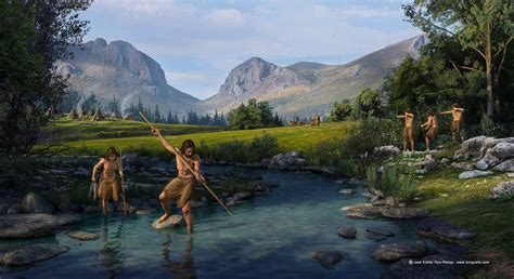 Paleolithic hunting and fishing on Behance