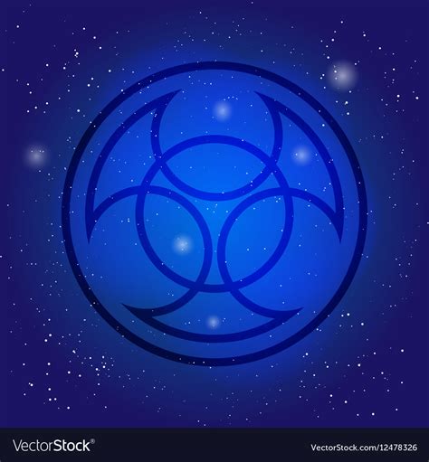 Symbol of alchemy and sacred geometry on cosmic Vector Image