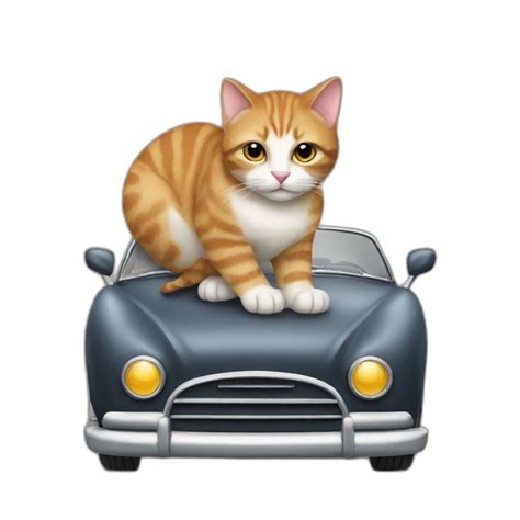 Cat jumping on a car | AI Emoji Generator