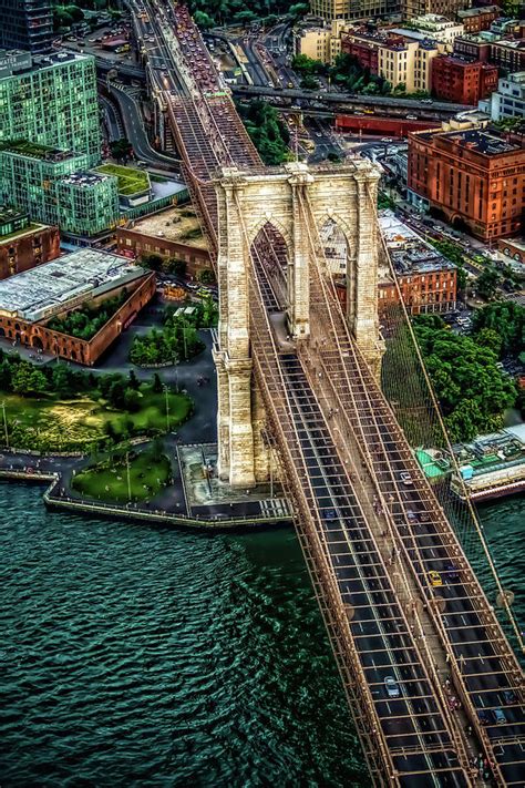 Brooklyn Bridge Aerial V4 Photograph by Michelle Saraswati | Pixels