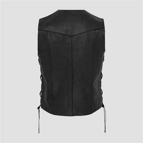 Motorcycle Black Leather Vest - The Vintage Leather