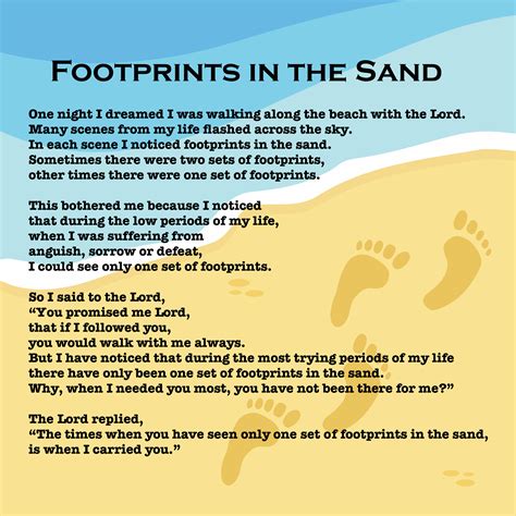 Footprints In The Sand Poem Printable Version