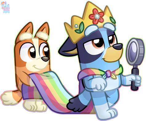 Queen Bluey and Bingo Sticker by RainbowEeveeDE on Newgrounds