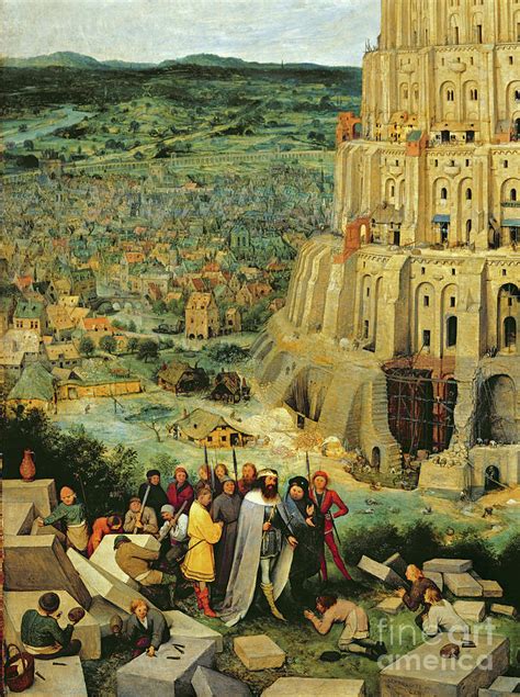 Tower Of Babel, 1563 Oil On Panel Detail Painting by Pieter The Elder ...