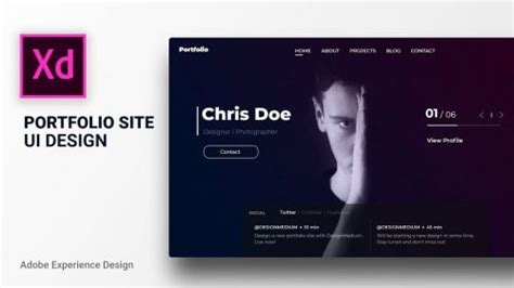 Web Design Speed Art - Modern Portfolio Website In Adobe XD