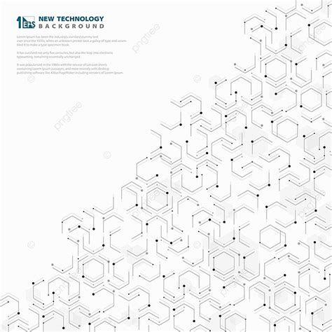 Abstract Hexagonal Geometric Technology Pattern Design White And Gray ...