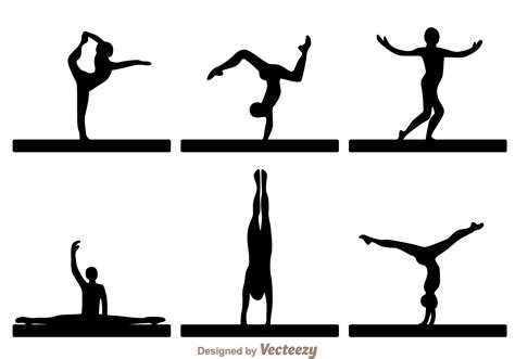 Vector Gymnast Silhouettes - Download Free Vector Art, Stock Graphics & Images