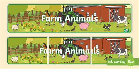 Farm Animals Display Banner (teacher made) - Twinkl