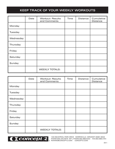 Excel Free Printable Workout Log Sheets