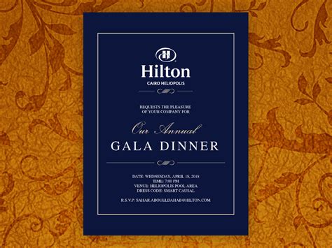 Hilton Gala Dinner Invitation by Dina Hamada on Dribbble