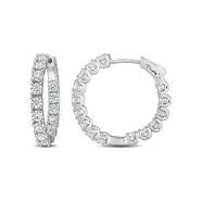 2/5 Carat T.W. Diamond 10kt White Gold Inside-Outside Hoop Earrings - Walmart.com