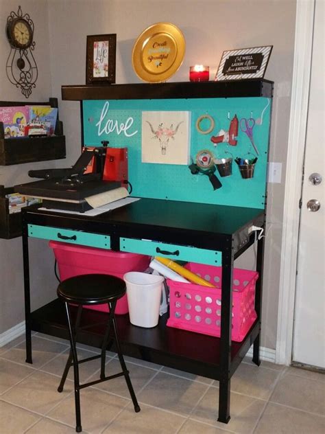 Craft work bench makeover from Harbor freight, only $79!! | Craft room organization, Diy craft ...