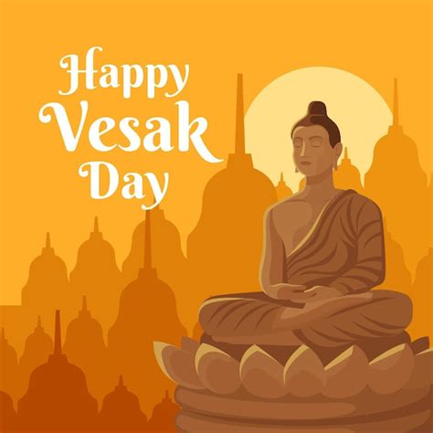 Free Vector | Flat vesak day illustration