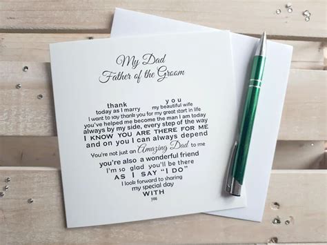 Father of the Groom Card From Groom Card From Groom to Dad | Etsy UK