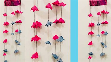 Flower Wall Hanging Using Waste Clothes / Best Out Of Waste DIY Crafts ...