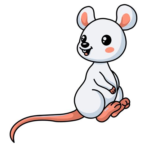 Cute little white mouse cartoon 12378305 Vector Art at Vecteezy