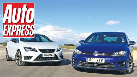 Volkswagen Golf R vs SEAT Leon Cupra on track