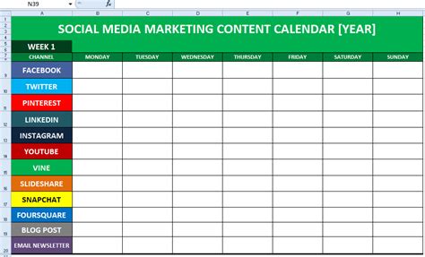 social-media-content-calendar-excel-template.PNG | Social media content ...