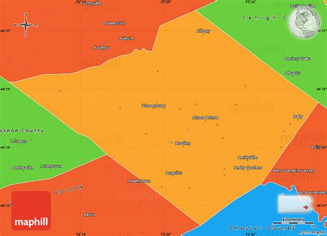 Political Simple Map of Berks County