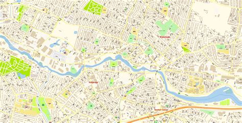 Lexington Area Massachusetts US Map Vector Exact City Plan High ...