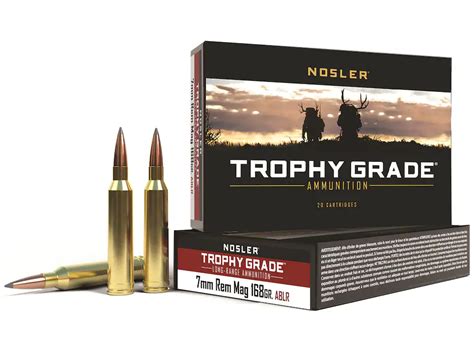 Nosler Trophy Grade Ammunition 7mm Remington Magnum 168 Grain AccuBond ...