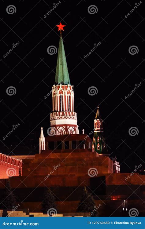 Red Square in Moscow at Night. Stock Photo - Image of color, artistic ...