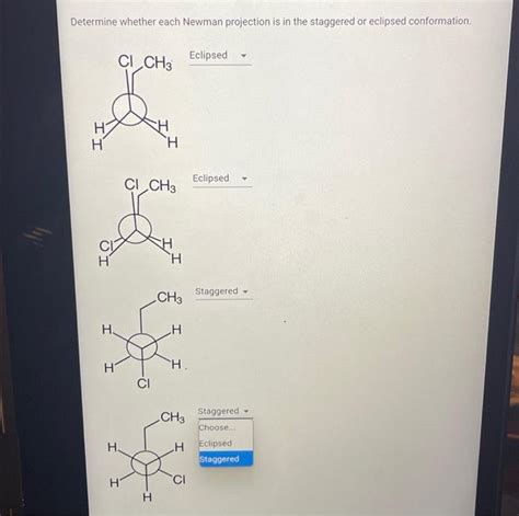 Solved Determine whether each Newman projection is in the | Chegg.com