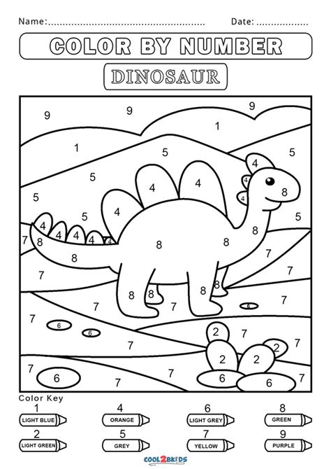 Color by number dinosaur - recipesglop