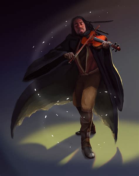 My recent commission of a bard based off of a real violinist. Slots are open, but as you can see ...