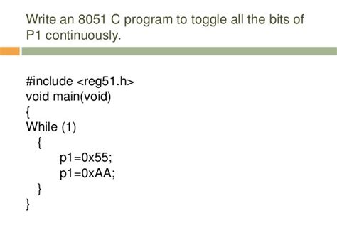 Intel 8051 Programming in C