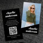 Custom photo trendy influencer black profile cards - Perfectly Custom