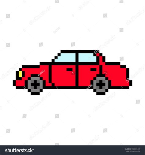 Red Pixel Car Icon Side View Stock Vector (Royalty Free) 1790423405 ...