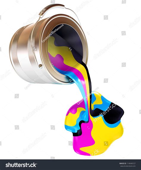 Spilled Paint Cans Isolated On White Stock Illustration 114648727 | Shutterstock