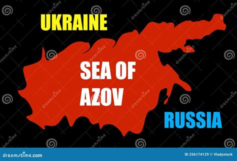 Sea Of Azov. Map Boundaries Sea Of Azov With Other Countries Cartoon ...