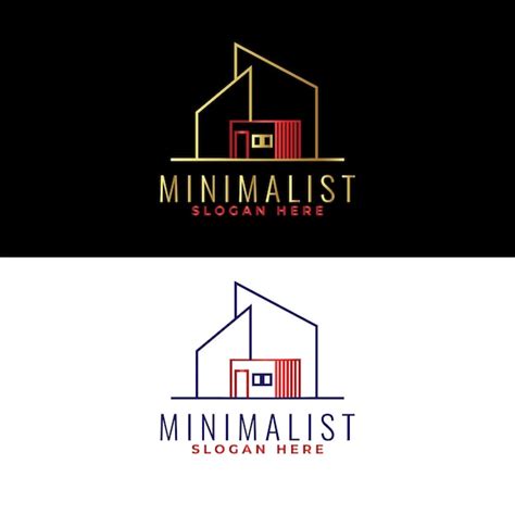 Premium Vector | Minimalist logo with a house and a house