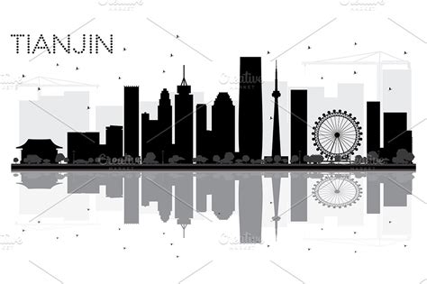 Tianjin City skyline ~ Illustrations ~ Creative Market