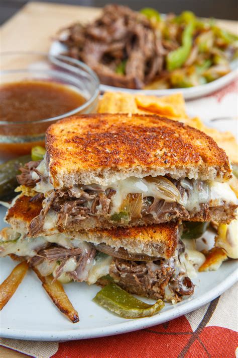 Slow Cooker Roast Beef Philly Cheesesteak French Dip Grilled Cheese ...