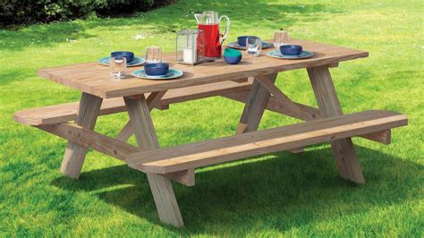 NEW - Solid Wood Picnic Table! Made with pressure-treated solid wood for durability. 6 foot ...